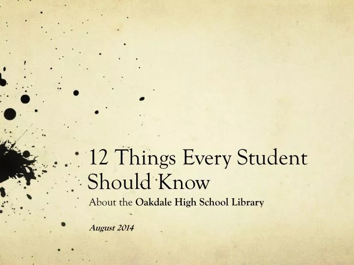 12 things every student should know