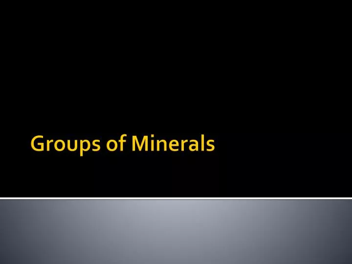 groups of minerals