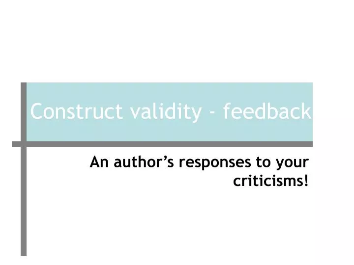 construct validity feedback