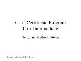 C++ Certificate Program C++ Intermediate