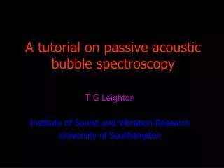 A tutorial on passive acoustic bubble spectroscopy