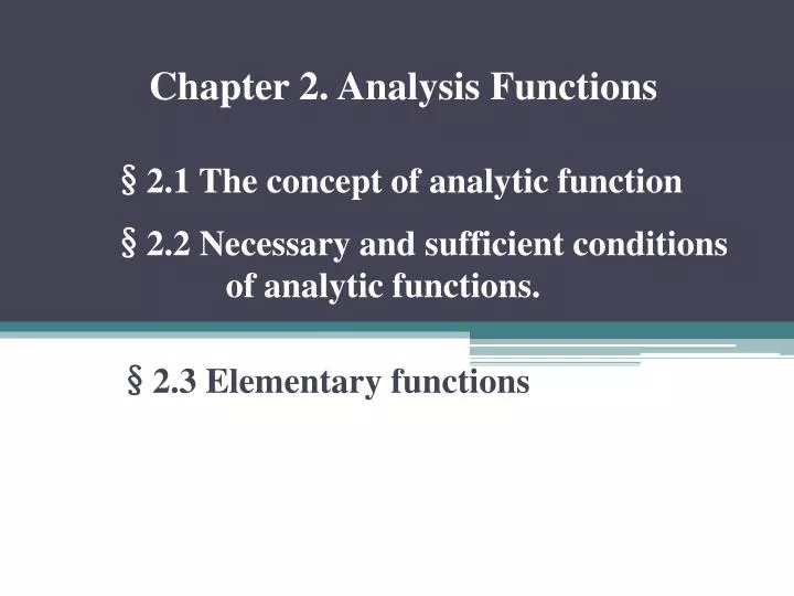 chapter 2 analysis functions