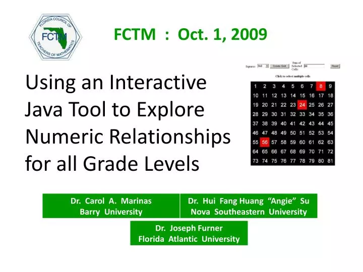 using an interactive java tool to explore numeric relationships for all grade levels