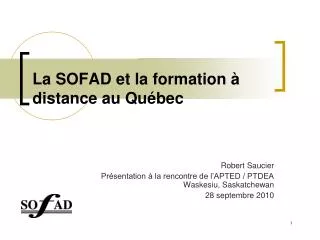 la sofad et la formation distance au qu bec