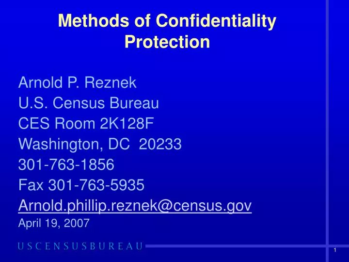 methods of confidentiality protection