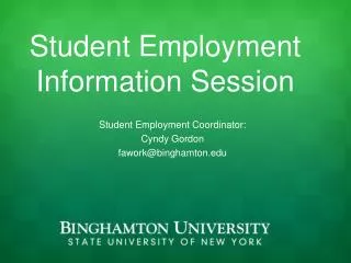 Student Employment Information Session