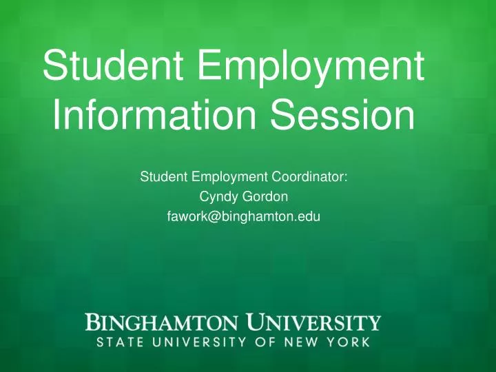 student employment information session
