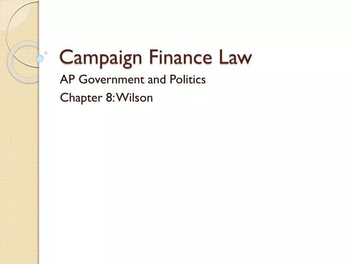 campaign finance law