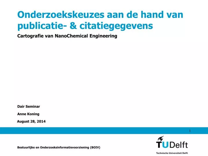 onderzoekskeuzes aan de hand van publicatie citatiegegevens