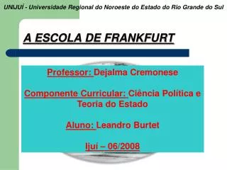 a escola de frankfurt