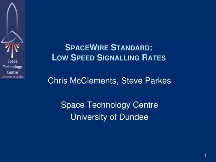 spacewire standard low speed signalling rates