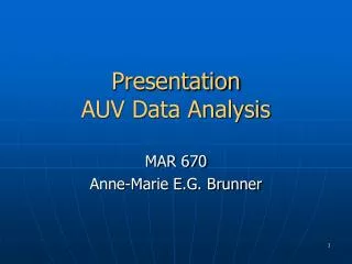Presentation AUV Data Analysis