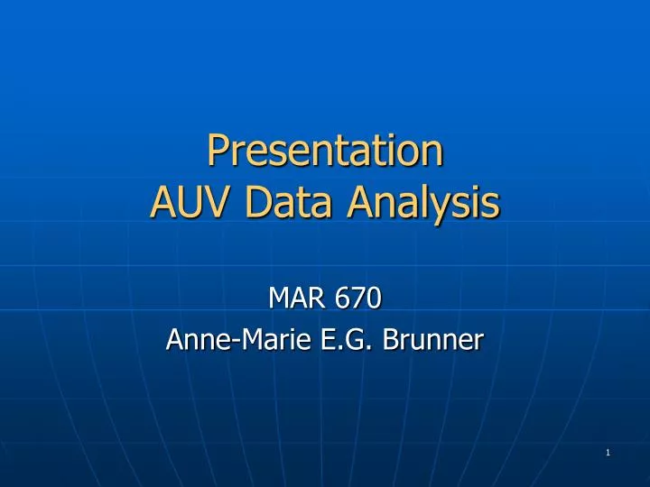 presentation auv data analysis