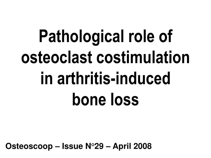 pathological role of osteoclast costimulation in arthritis induced bone loss