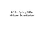 FCLB – Spring, 2014 Midterm Exam Review