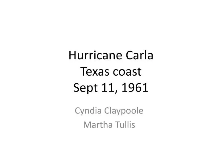 hurricane carla texas coast sept 11 1961