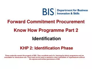 Forward Commitment Procurement Know How Programme Part 2