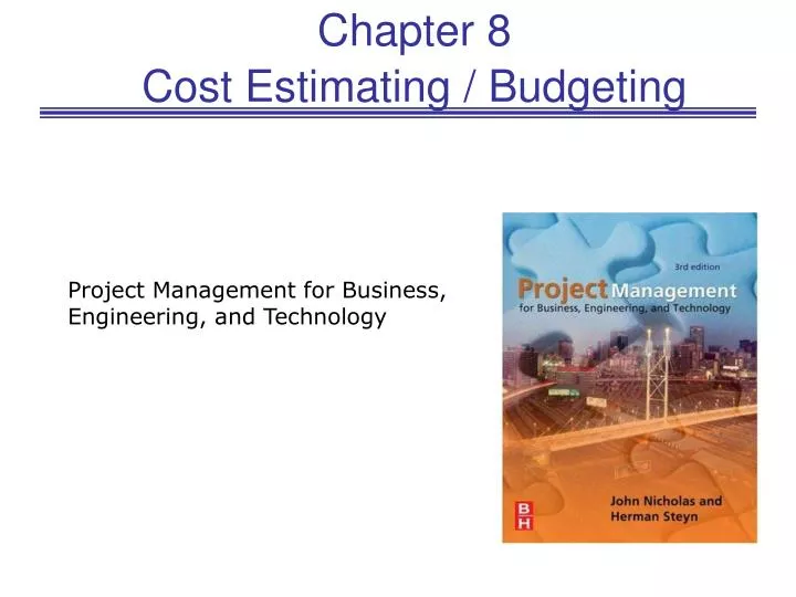 chapter 8 cost estimating budgeting