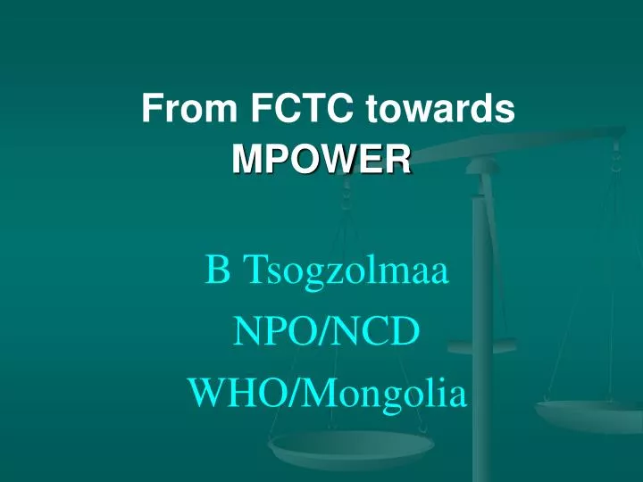 from fctc towards mpower