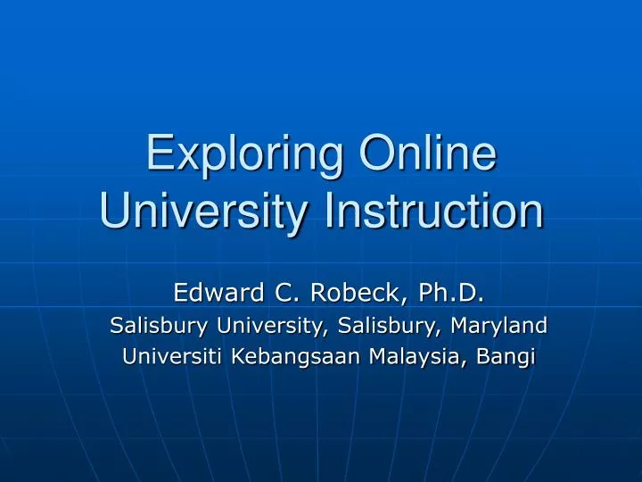 exploring online university instruction