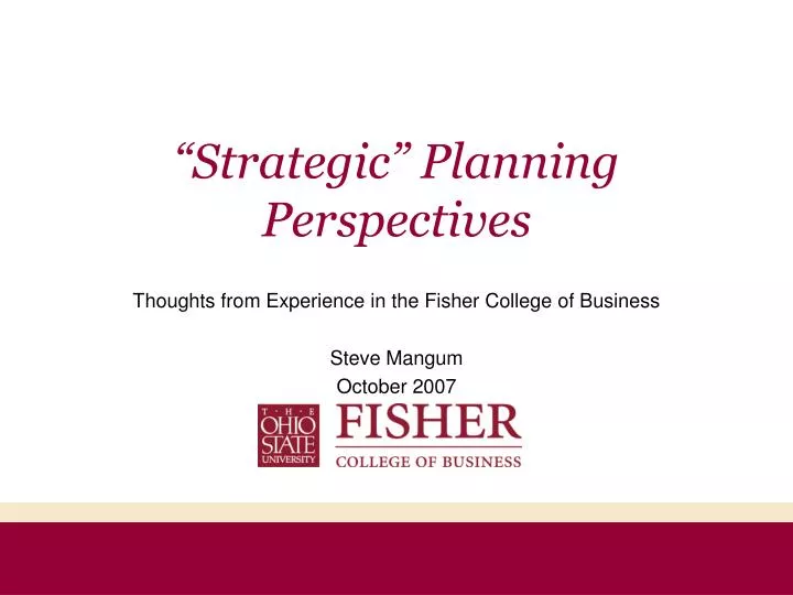 strategic planning perspectives