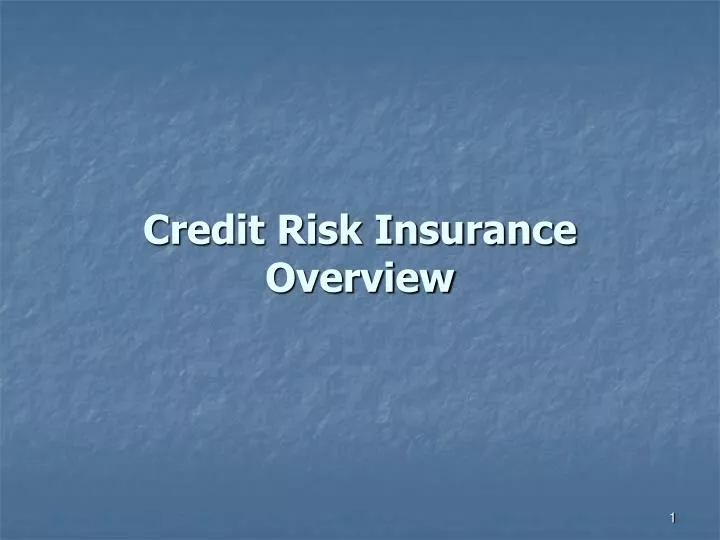 credit risk insurance overview
