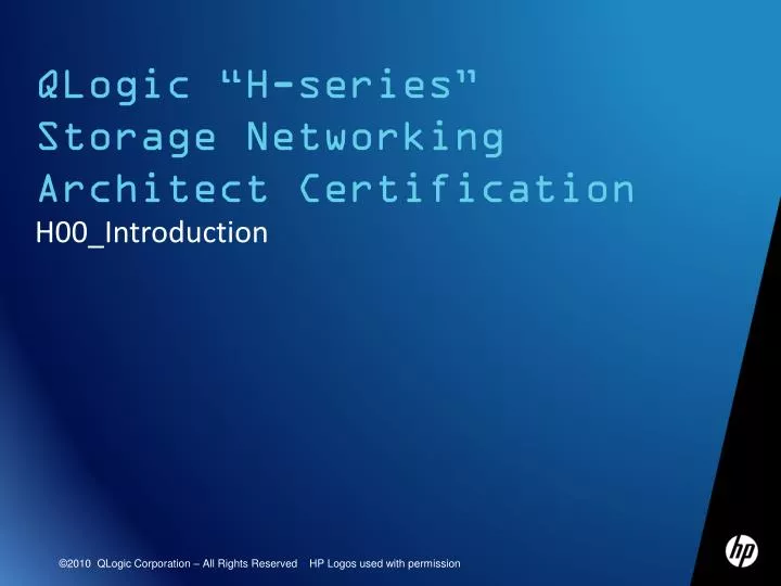 qlogic h series storage networking architect certification