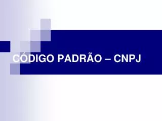 c digo padr o cnpj