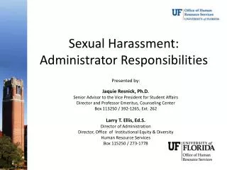 Sexual Harassment: Administrator Responsibilities