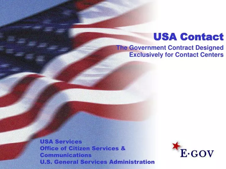 usa contact the government contract designed exclusively for contact centers