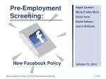 Pre-Employment Screening: - slide 1