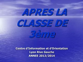 apres la classe de 3 me