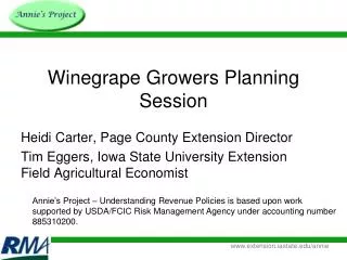 Winegrape Growers Planning Session