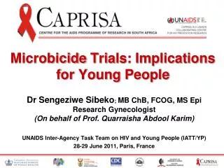Microbicide Trials: Implications for Young People
