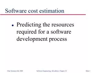 Software cost estimation