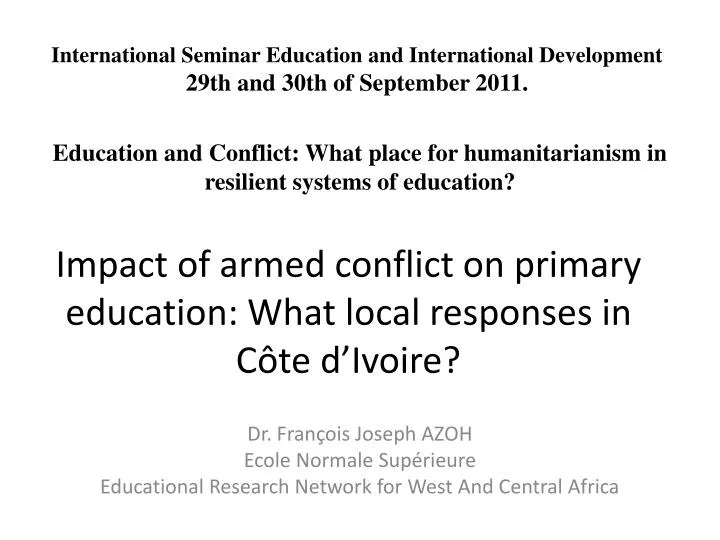 impact of armed conflict on primary education what local responses in c te d ivoire