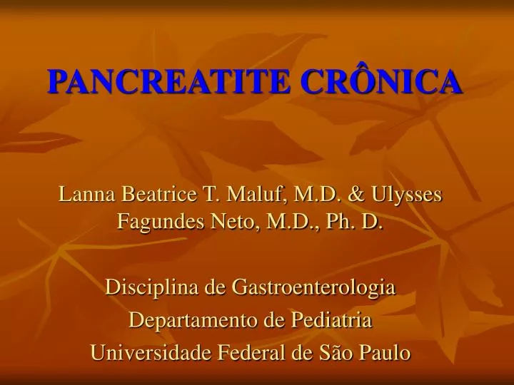 pancreatite cr nica