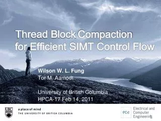 Compaction for Efficient SIMT Control Flow