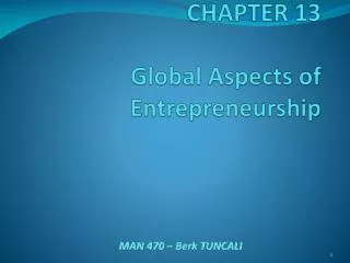 CHAPTER 13 Global Aspects of Entrepreneurship