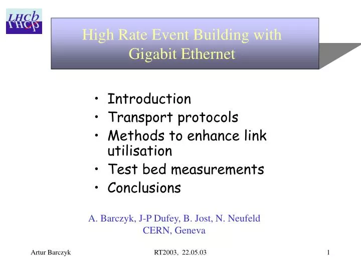 high rate event building with gigabit ethernet