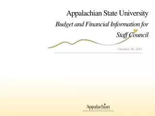 Appalachian State University Budget and Financial Information for Staff Council