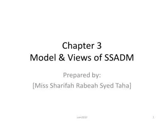 Chapter 3 Model &amp; Views of SSADM