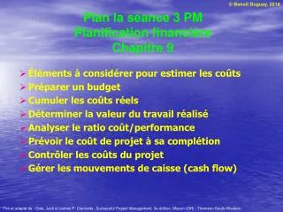plan la s ance 3 pm planification financi re chapitre 9