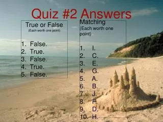 Quiz #2 Answers