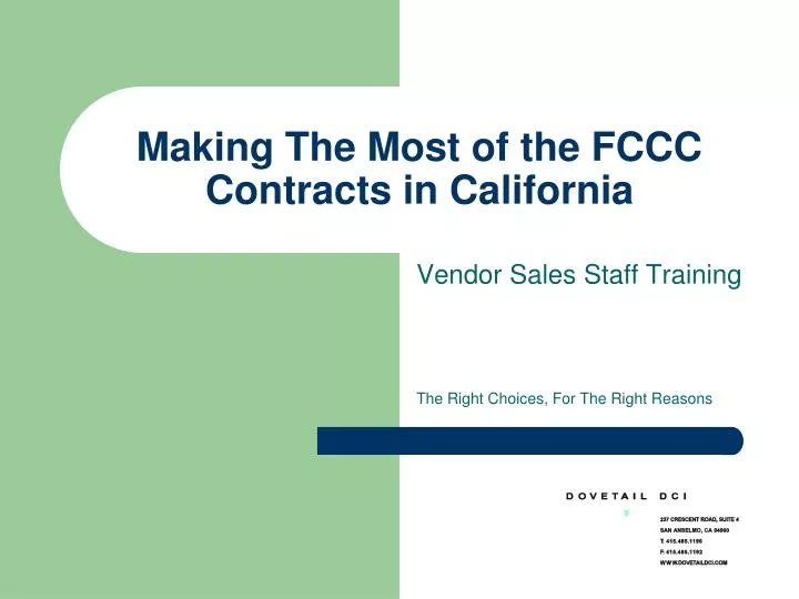 making the most of the fccc contracts in california