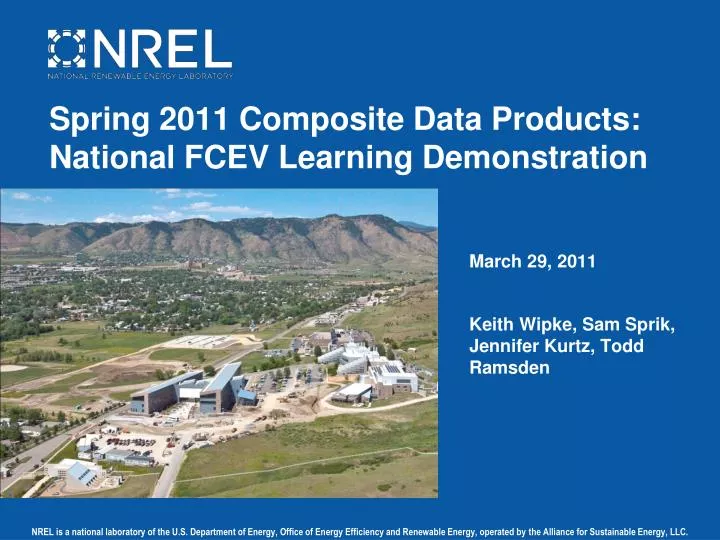 spring 2011 composite data products national fcev learning demonstration