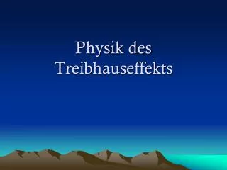 physik des treibhauseffekts