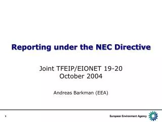 Reporting under the NEC Directive