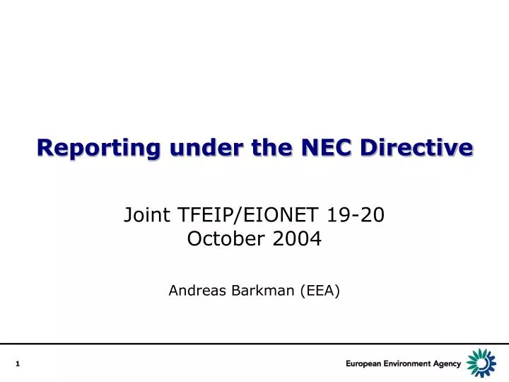 reporting under the nec directive