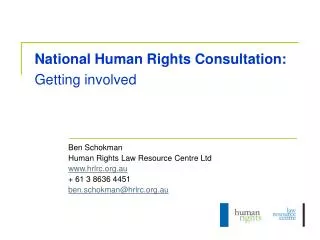 National Human Rights Consultation: Getting involved